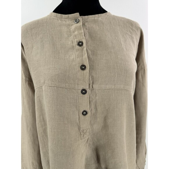 Gudrun Sjoden Swedish Pure Linen Karen Tunic Shirt-dress Roomy M Mushroom Beige‎ - Picture 5 of 6